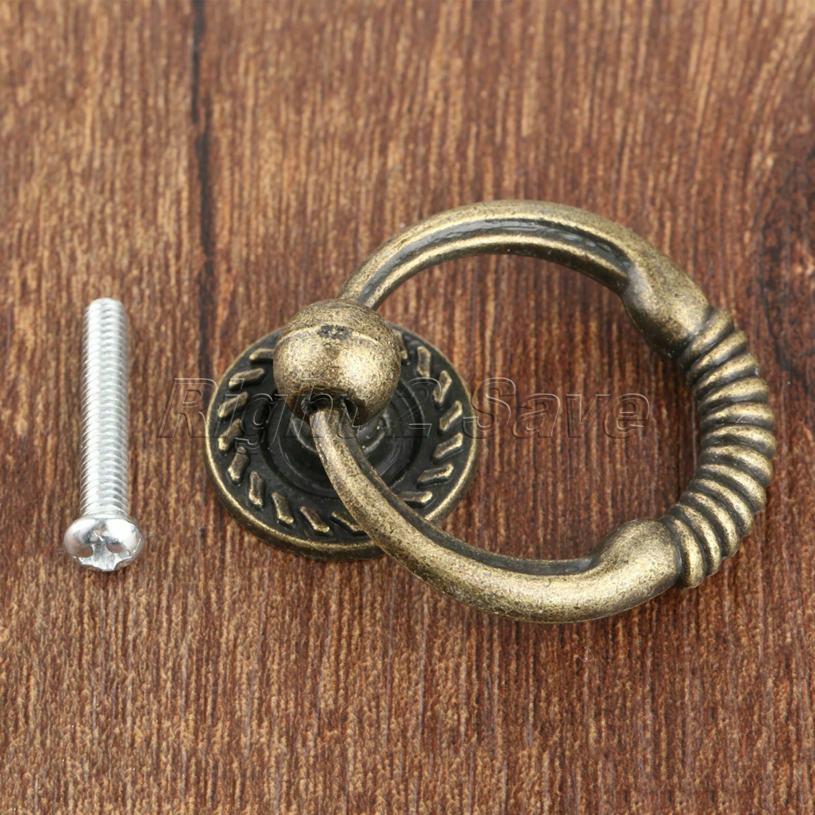 Zinc Alloy Furniture Door Pull Handle Kitchen Cabinet Drawer Knob Ring Hardware