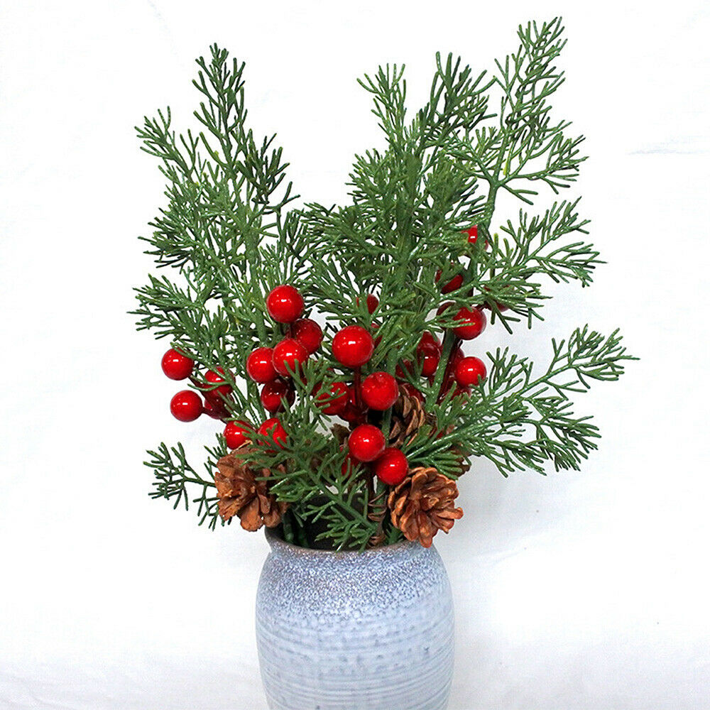 Christmas Artificial Flower Berry Pine Cone Branch Xmas Tree Ornament Home Decor