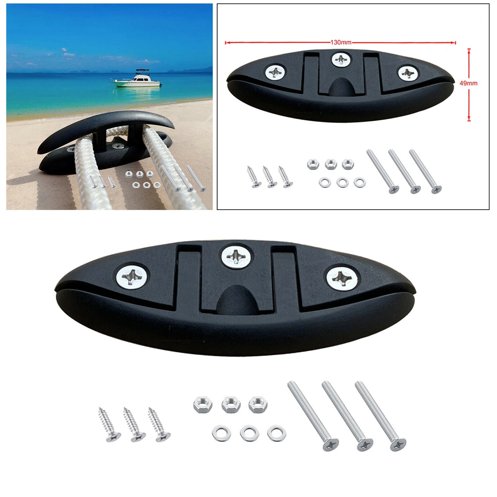 5" Nylon Flip Up Pull Up Cleat Marine Hardwares High Polished 130x49mm