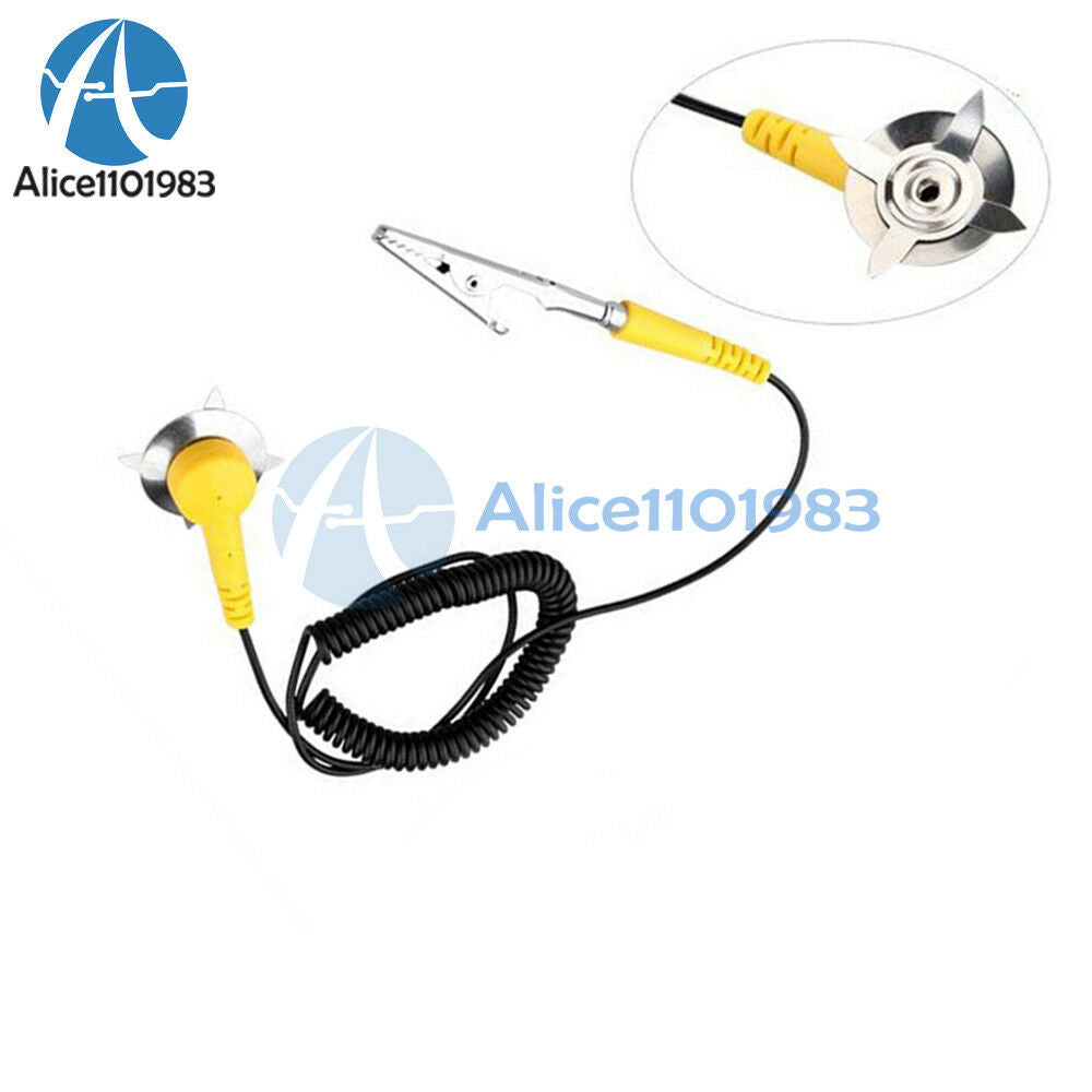 2PCS Anti-Static Coil Cable Anti Static ESD Mats Grounding Point Cord