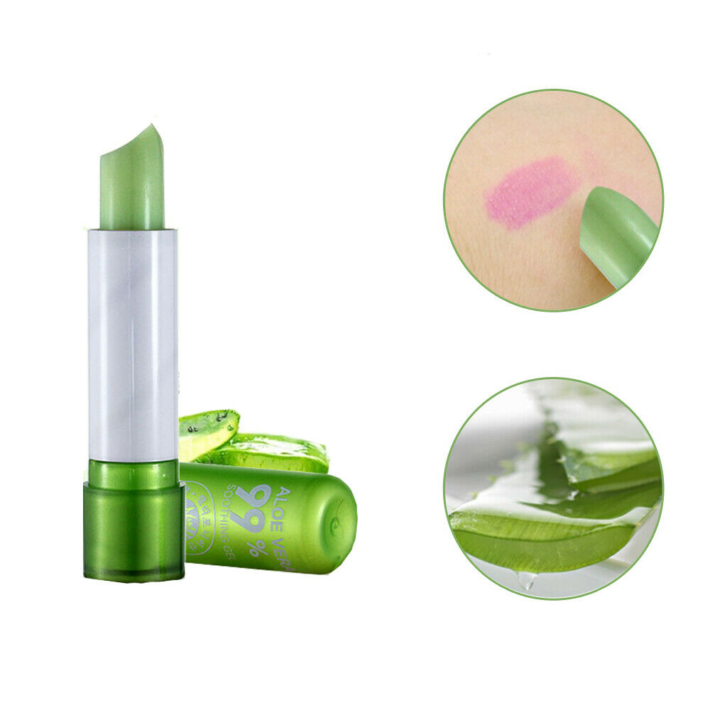 1pcs Aloe Vera Lipstick Lip Stick Moisturizing Color Changing Nonstick Cup Plant