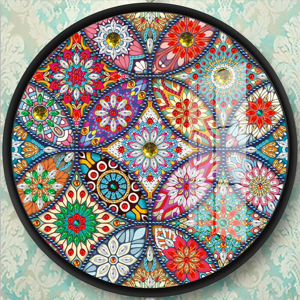 Mandala Pendant Coffee Tassel DIY Diamond Painting Special Shape Home Mural @
