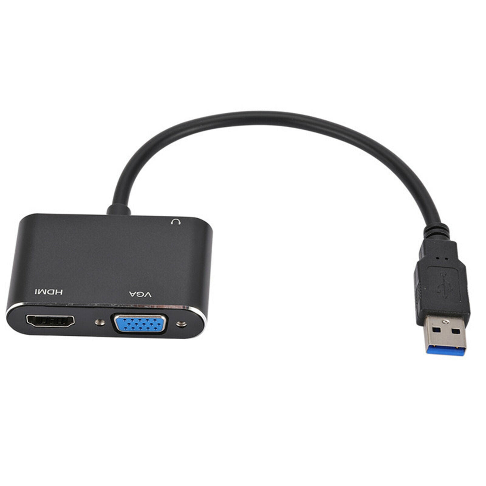 2-in-1 USB 3.0 to HDMI VGA Adapter ,Audio/Video Synchronous Professional