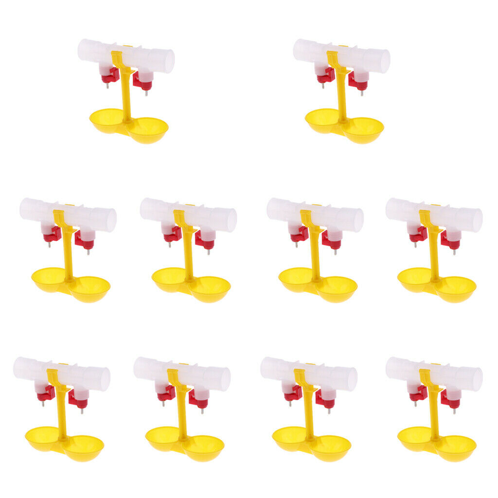 10Pcs Poultry Chicken Hanging Cup Drink Water Nipple Drinker Feeder