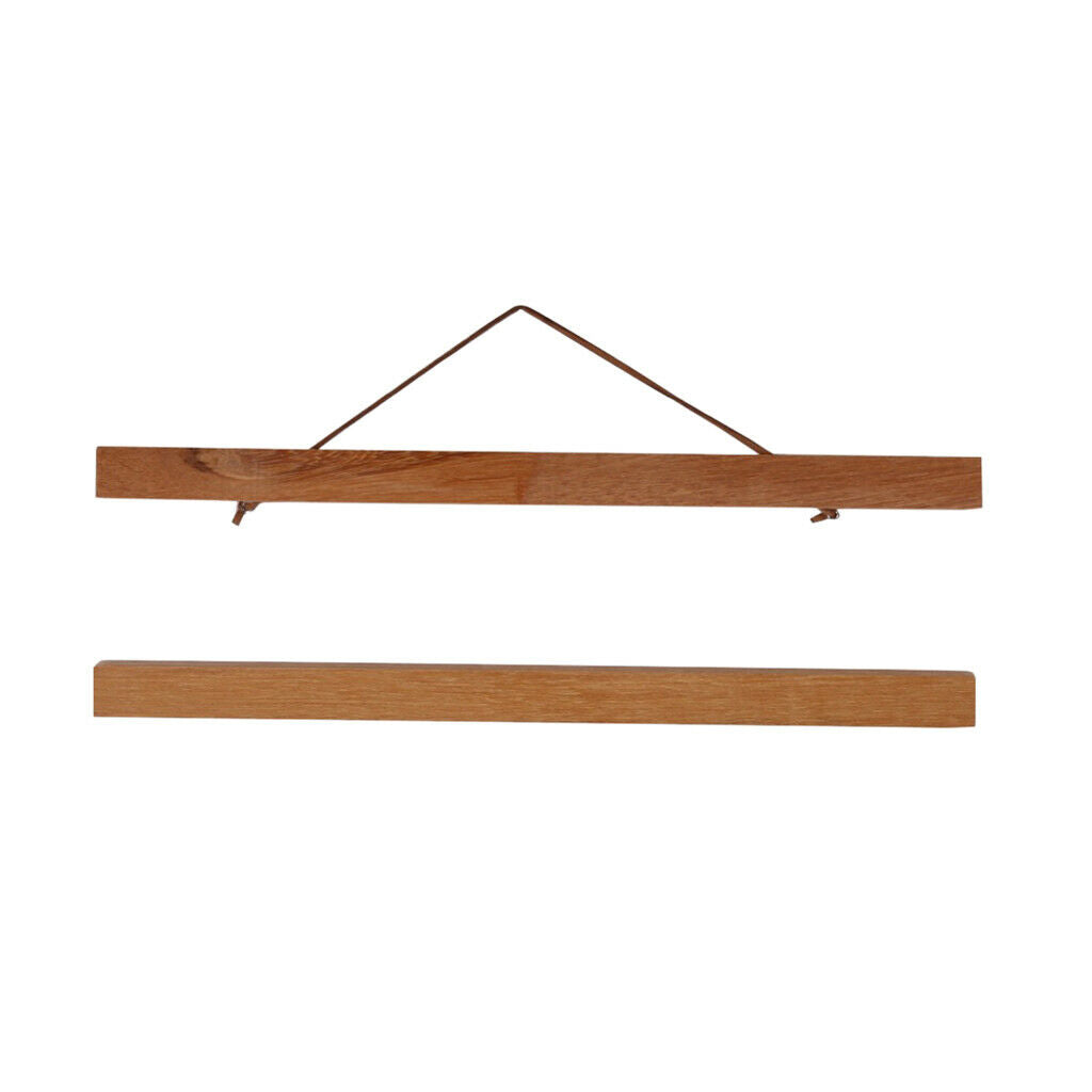 Set of 2 Wooden Picture Frames Magnet Hanging Scroll Photo Frame Wall Decor