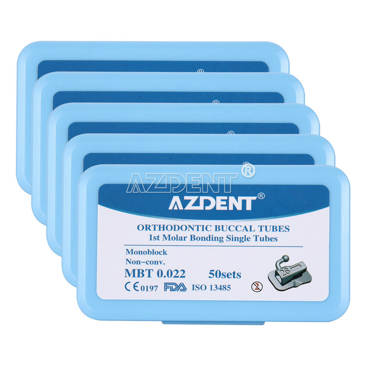 10x Dental Ortho Buccal Tube 1st Molar MBT 022 Bondable MIM 50Sets/Pack