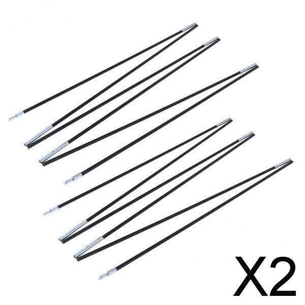 2X 2Pcs Portable Lightweight Replacement Fiberglass Tent Poles With Carrying Bag