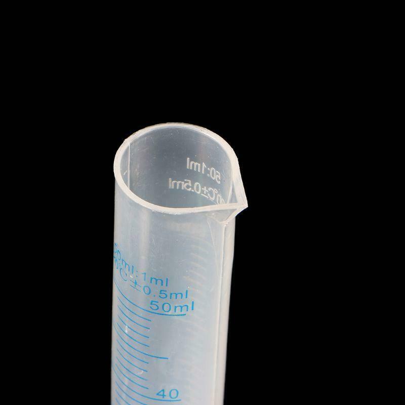 50mL Measuring Cylinder Laboratory Test Graduated Liquid Trial Tube Jar Tool New