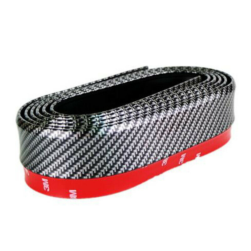 2.5M Black Car Front Bumper Carbon Fiber Lip Splitter Chin Spoiler Body Kit Trim