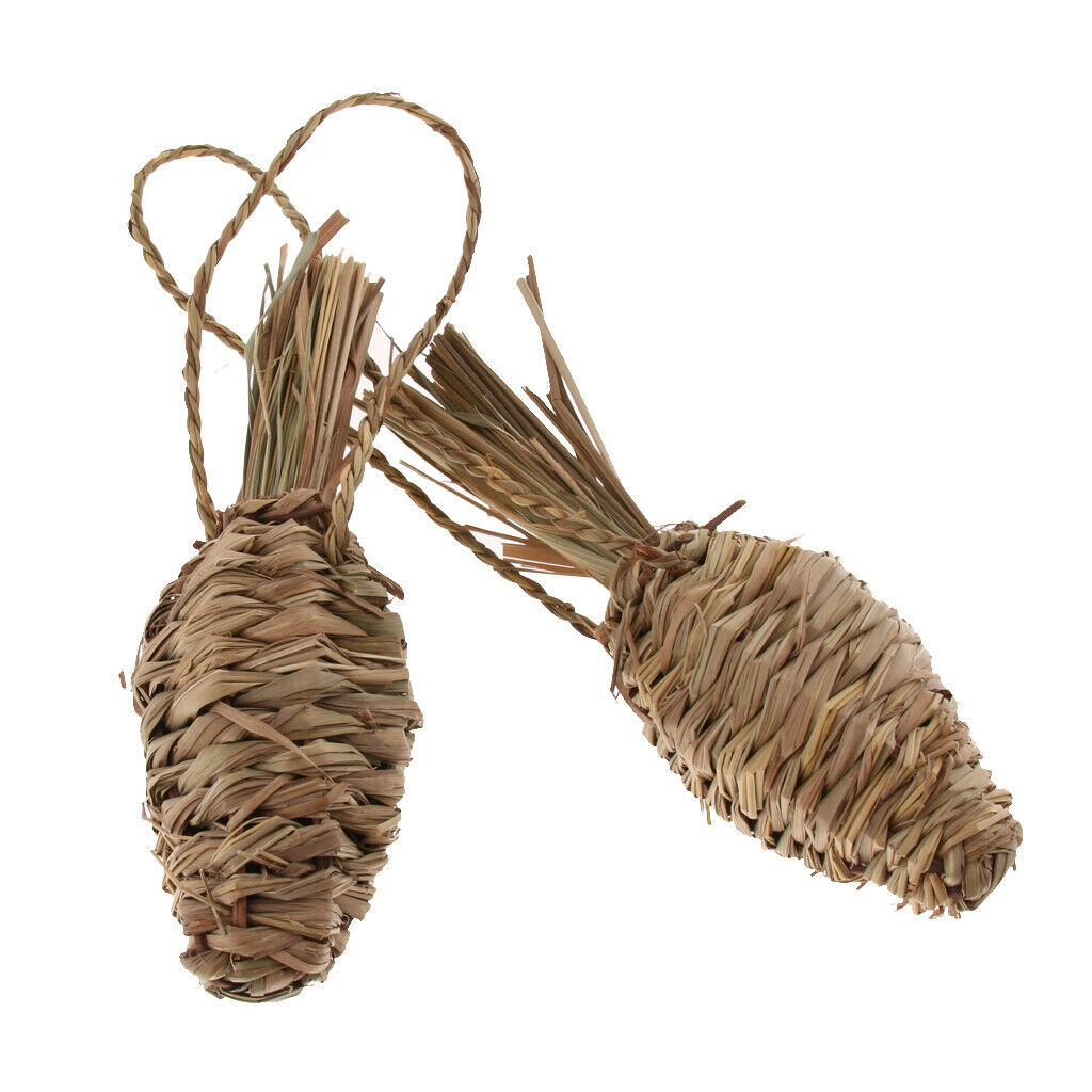 2Pcs Natural Grass Carrot Radish Bird Chewing Bites Toys For Small to Large