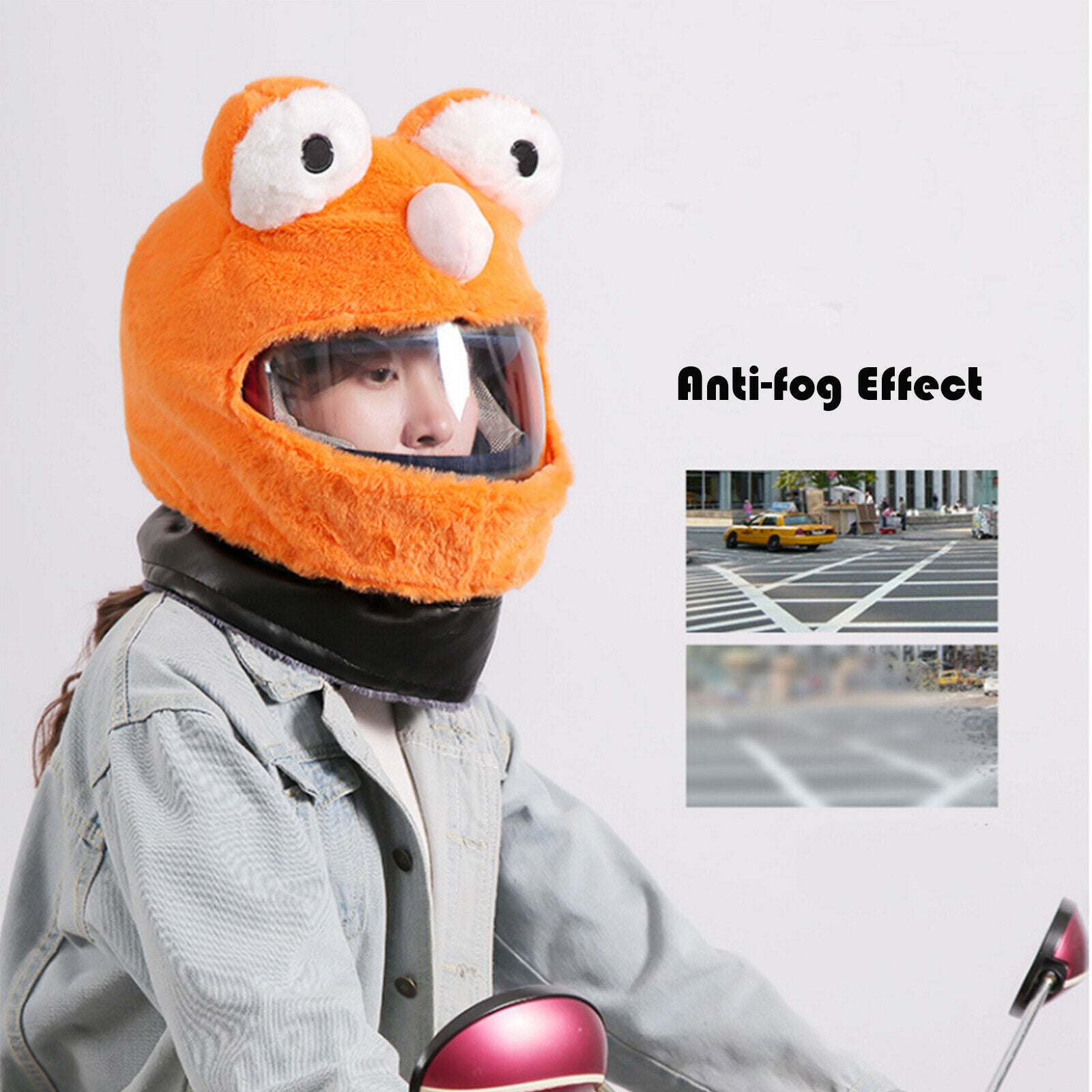 Motorcycle Helmet Cover Outdoor Fun Personalized Riding Coral Fleece Orange