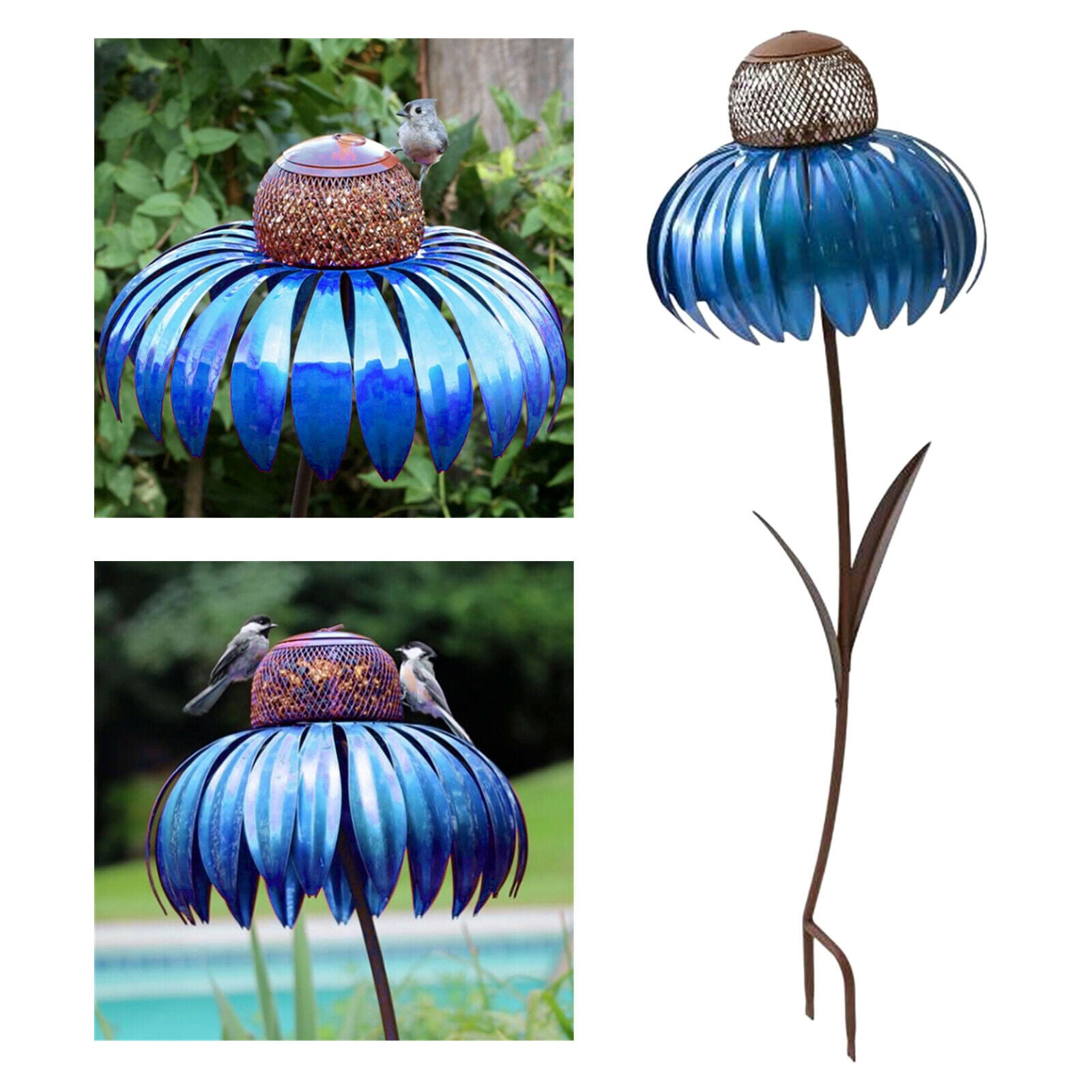 Coneflower Bird Feeder Art Hummingbird Feeders Decoration Rust Resistant