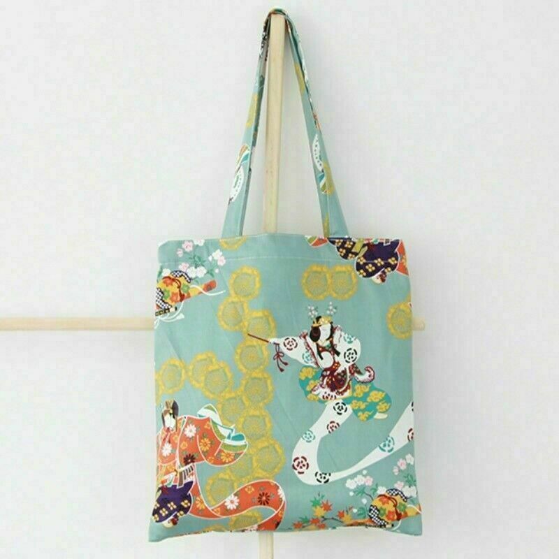 Women Floral Japanese Bag Handbag Eco Cotton Shopper Tote Geisha Ukiyoe New NR9