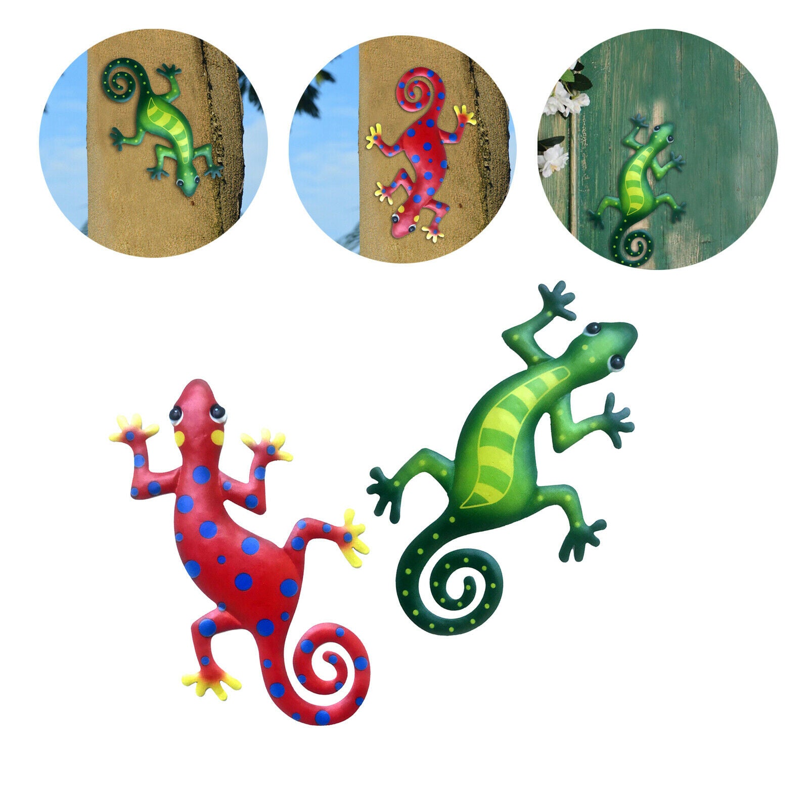 Metal Gecko Wall Art Decorative Lizard Indoor Outdoor for Kitchen Garden