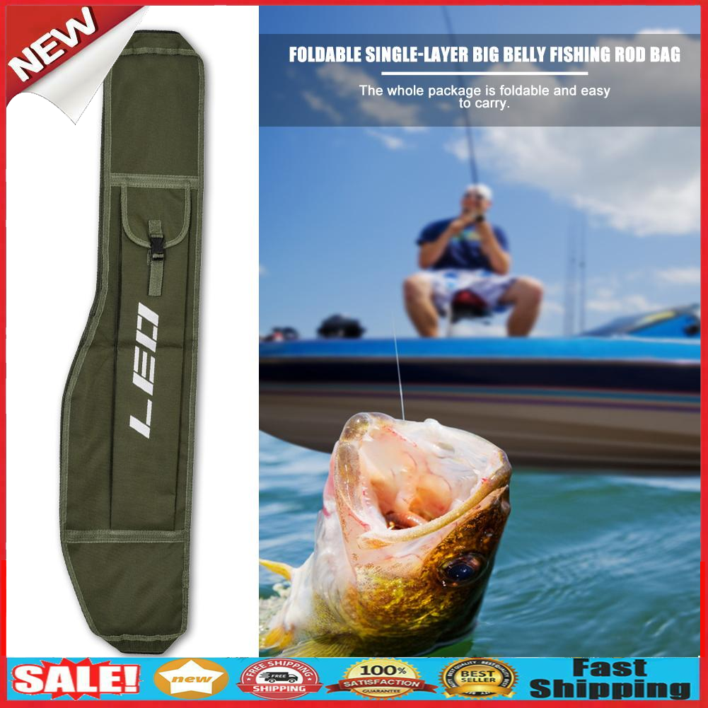 1pc 1.2m Foldable Portable Single Layer Big Belly Fishing Rod Storage Pack @