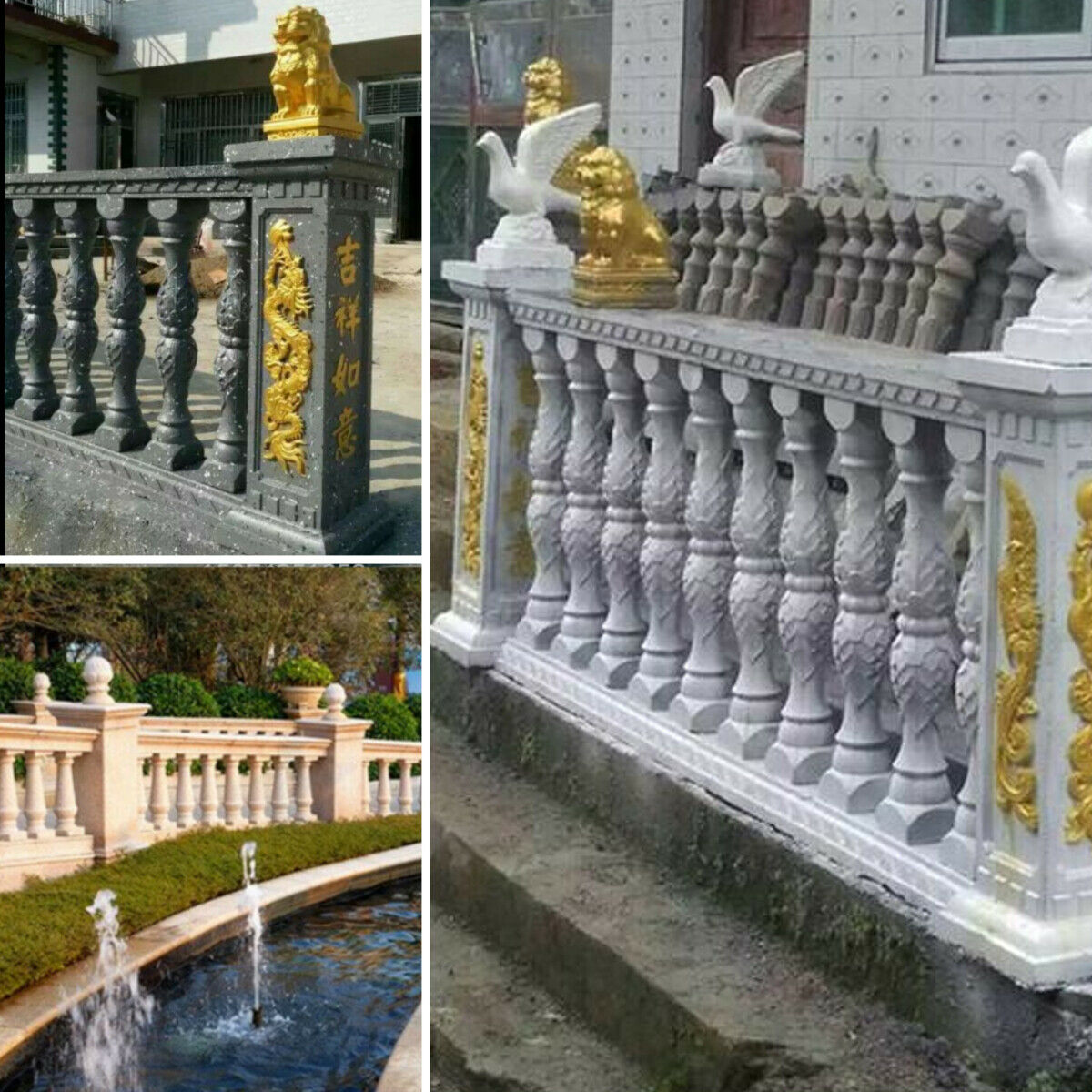 2Pcs/Set Moulds Balustrades Mold for Concrete Plaster Cement Plastic Casting