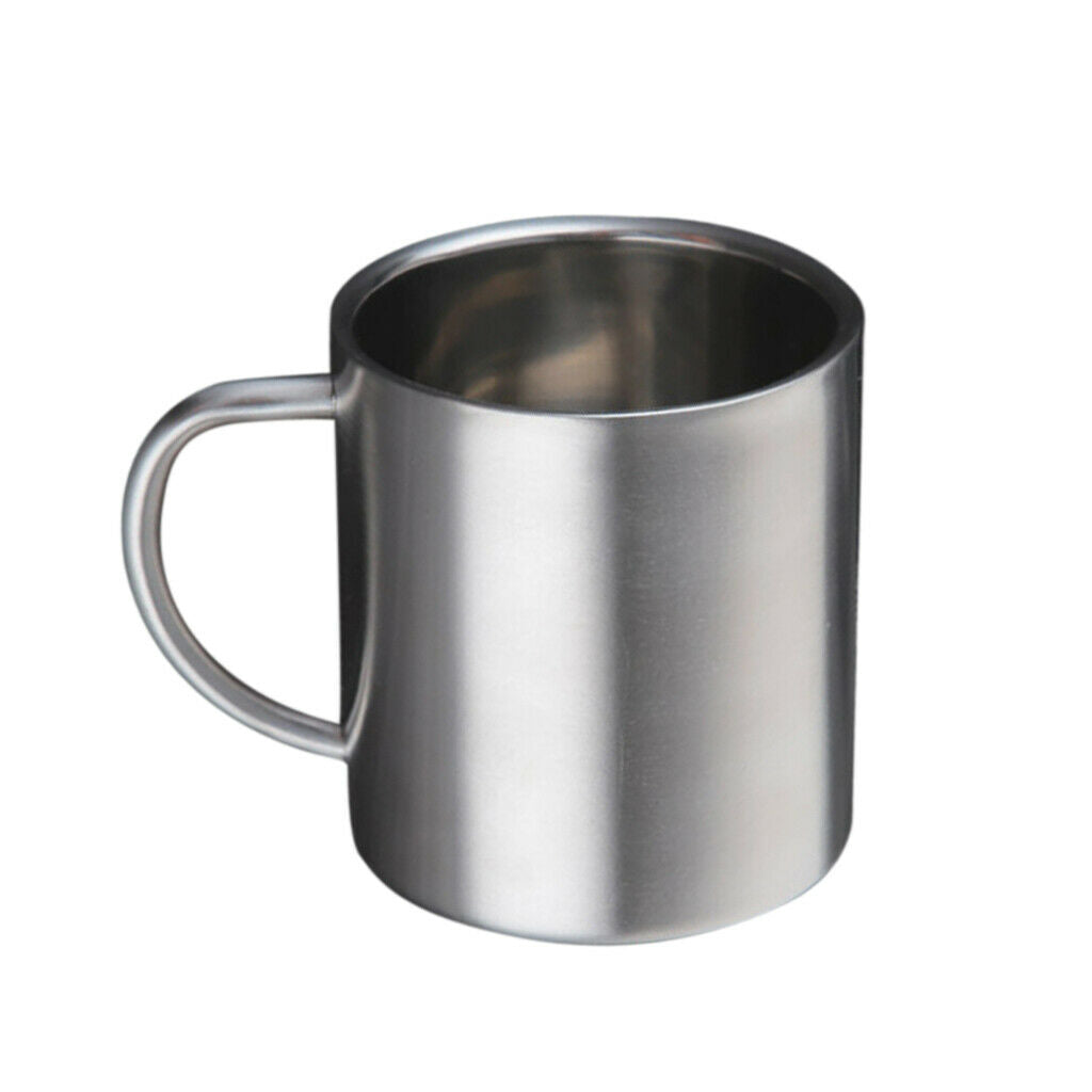 Pack of 3, Portable 300ml Stainless Steel Hot Tea Coffee Mug Cup, Unbreakable &