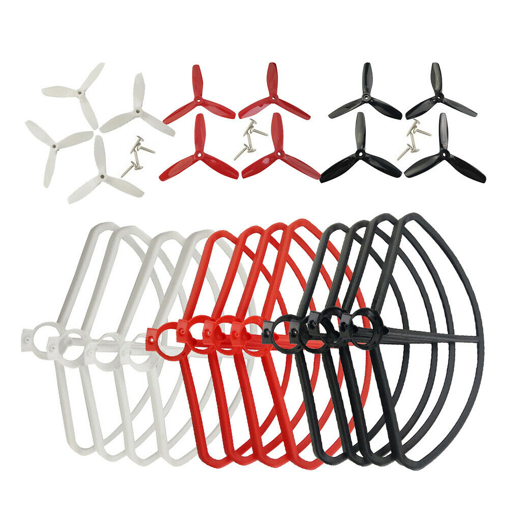 Set of Propellers + Protective Cover for MJX B5W F20 Bugs 5W Aircrafts White
