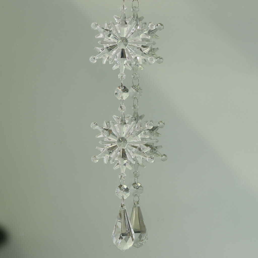 Christmas Acrylic Snowflake Pendant Bead Curtain Crystal Lamp Pendant B