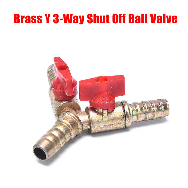 Clamp Fitting Fuel Water Oil Gas 3/8" 10mm Brass Y 3-Way Shut Off Ball Valve