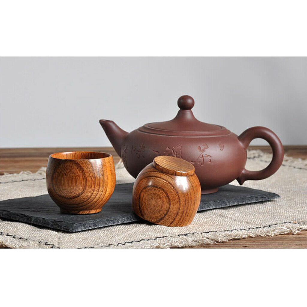 6x  Wooden Cup Handmade Natural Wood Coffee Tea Beer Juice Milk Mug 50ml