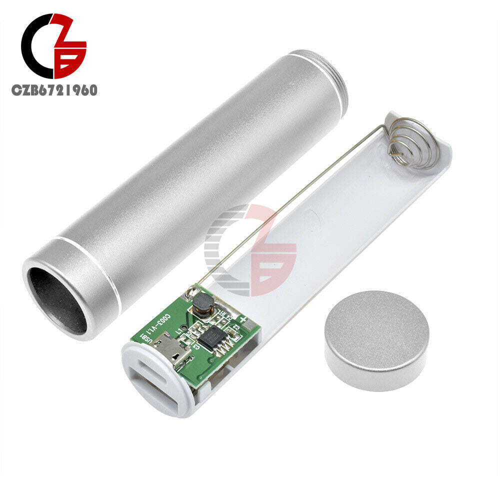 Multicolor Cylinder Power Bank Battery Shell 1x18650 Case With USB Charging Port