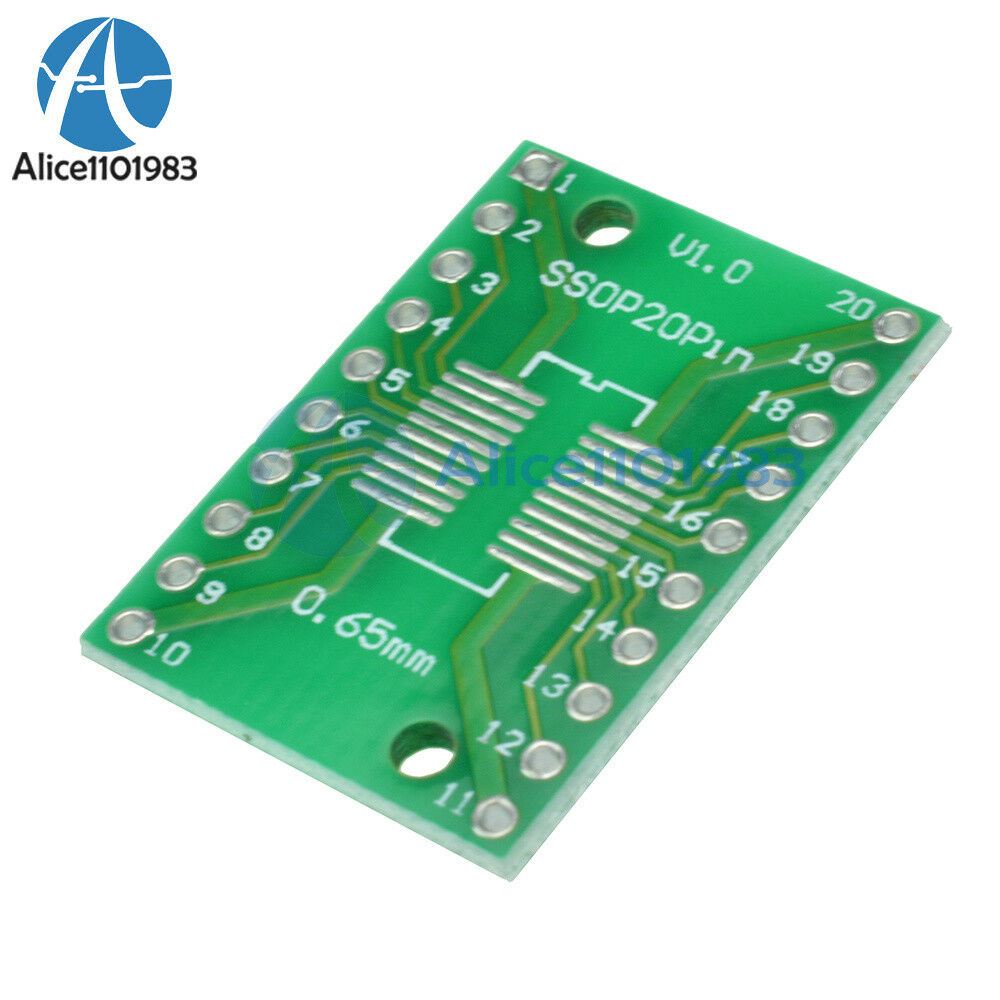 100PCS SOP20 SSOP20 TSSOP20 To DIP20 0.65/1.27mm IC Adapter PCB Board