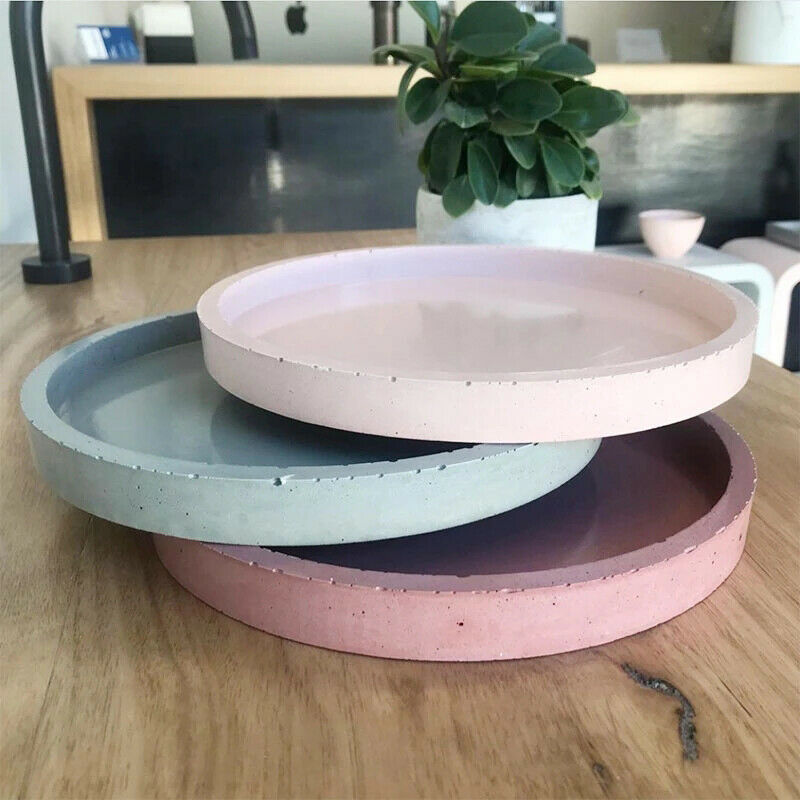 Silicone Mold Tray Concrete Mold Terrazzo Round Plate Concrete Plaster Mo.l8