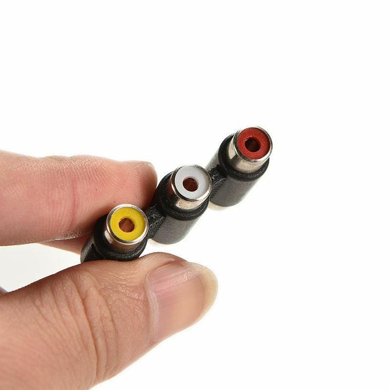 2pcs 3 RCA Audio Video AV Female to Female Coupler Jack Extender Cable Connector