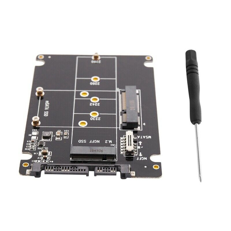 2 in 1 NGFF M.2 B+M Key Mini PCI-E or mSATA SSD to SATA III Adapter Card for fP4