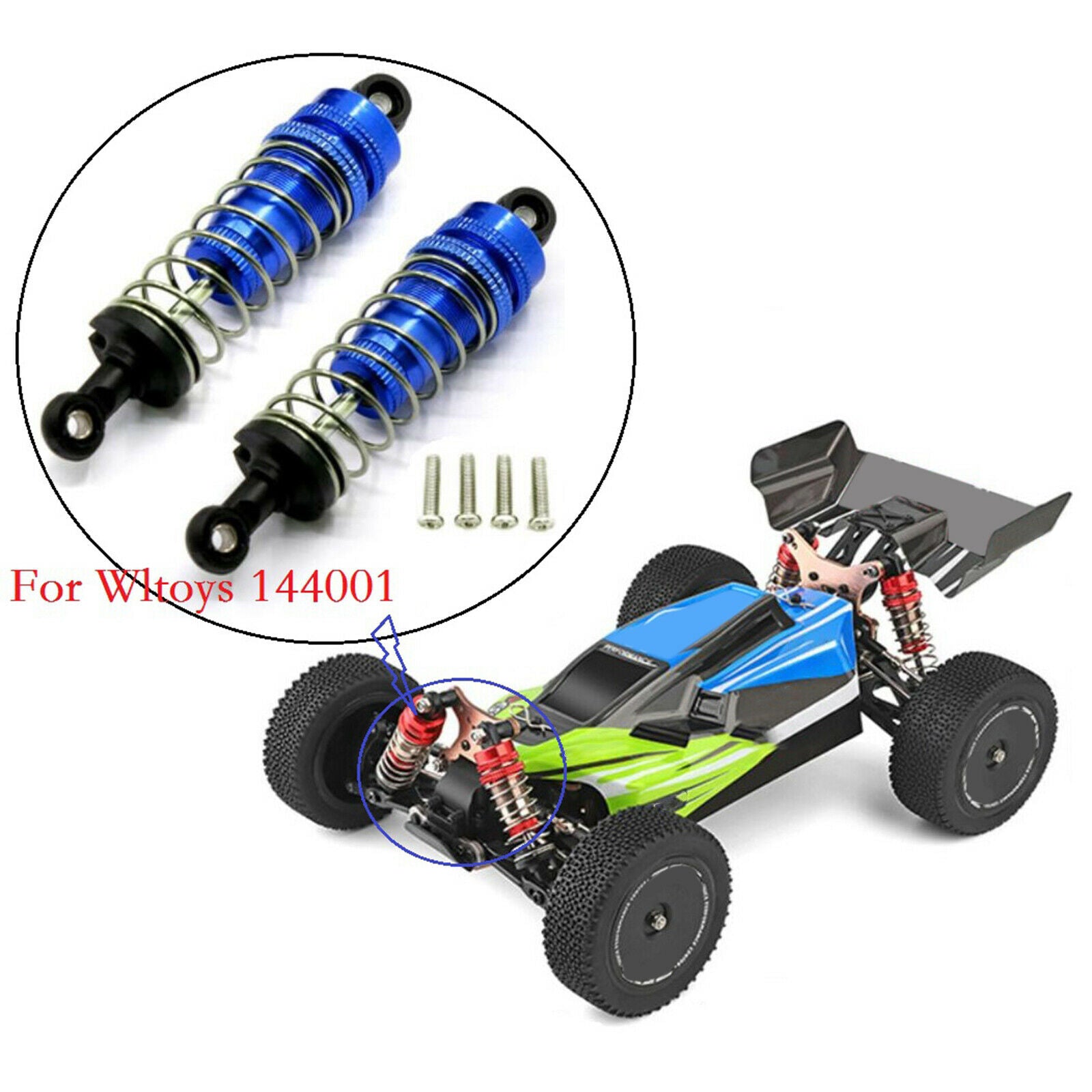 8 Piece Shock Absorber Fit for WLtoys 144001 RC Racing Off-road Car Parts