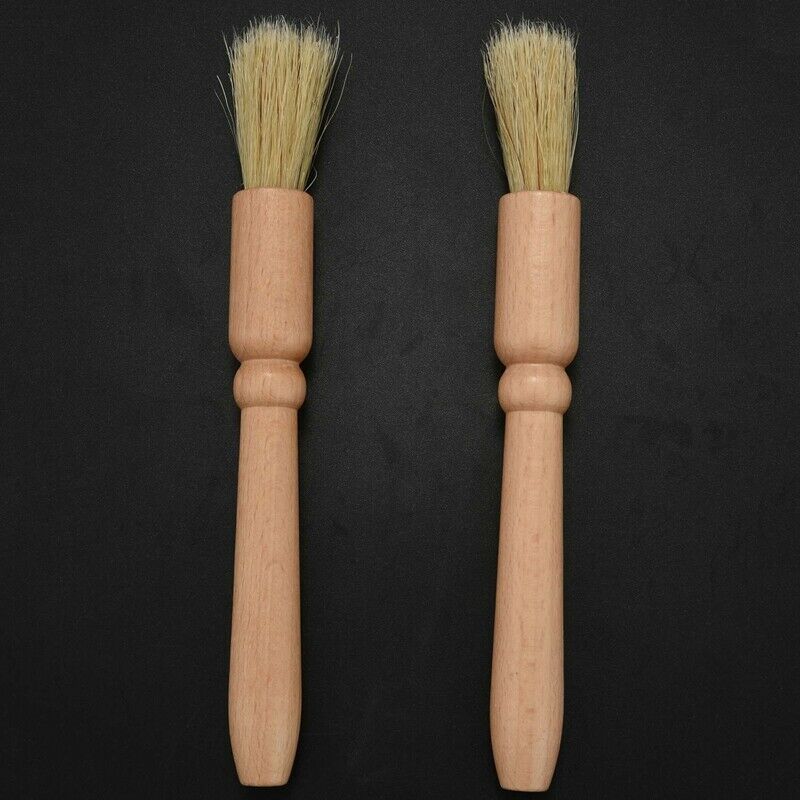 2 Pcs Coffee Grinder Cleaning Brush Wood Dusting Brush for Espresso Stations aZ6