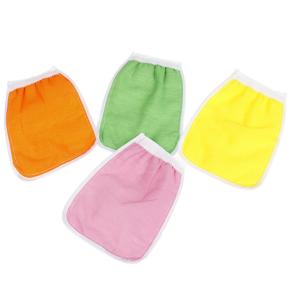 1PC Shower Exfoliator Two-sided Bath Glove Body Cleaning Scrub Mitt Ran..l8