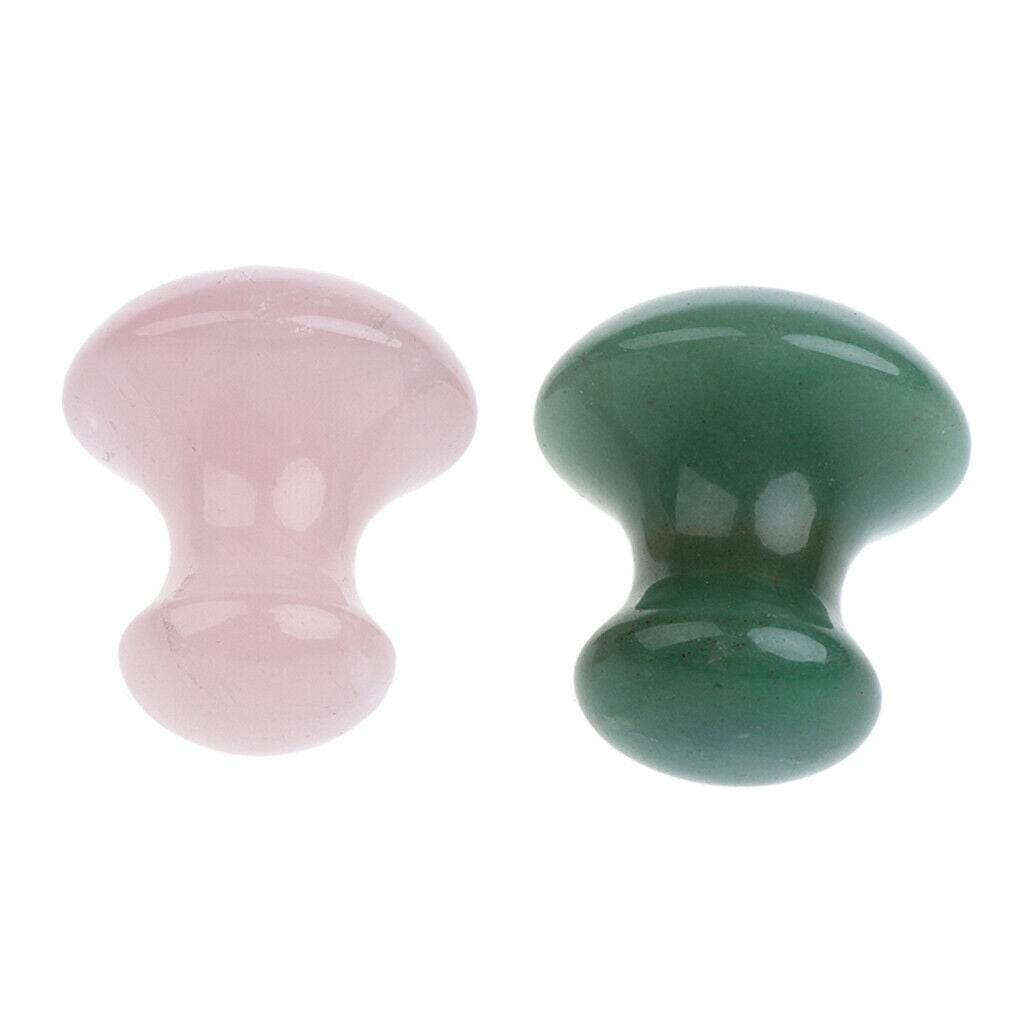 3 Pieces Massage Stone Mushroom Shape Jade Facial Guasha Scraping Tools Set