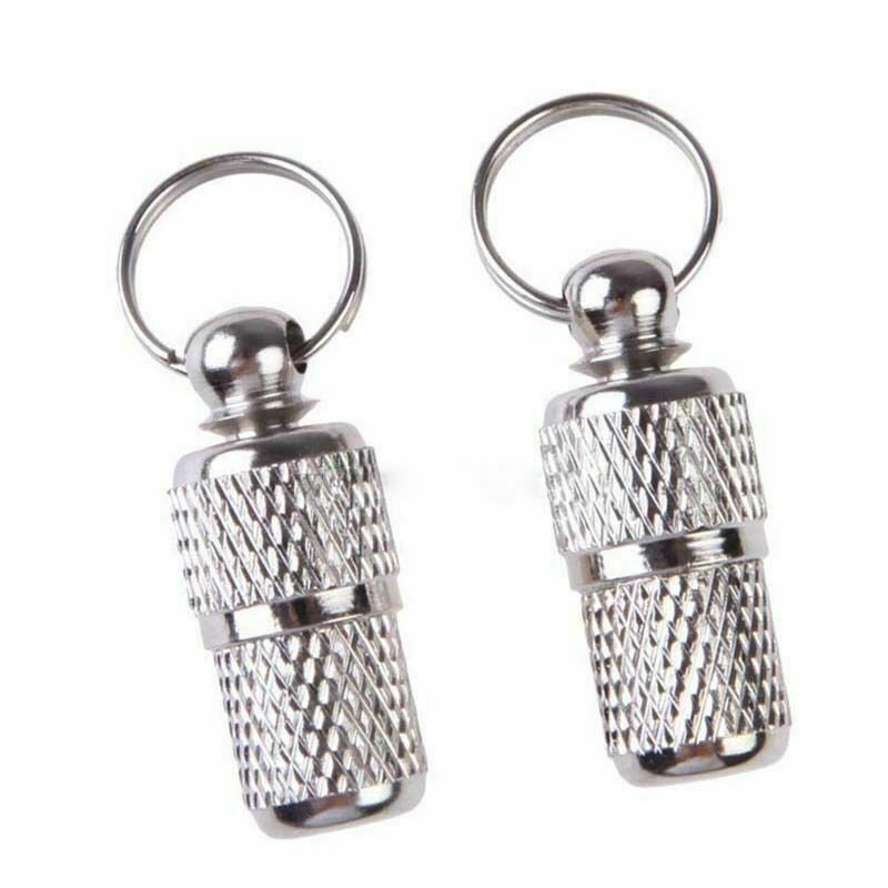 2Pcs Anti-Lost Pet Dog Cat Puppy ID Address Name Label Tag Barrel Collar Tube US