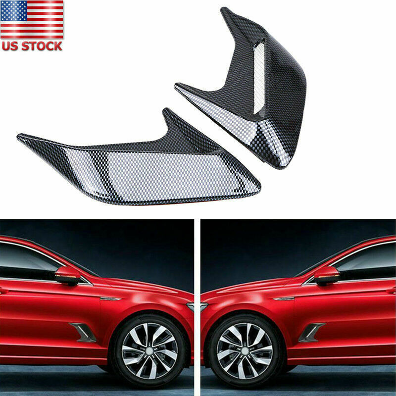 2Pcs Universal Decorative Trim Car Air Flow Intake Hood Scoop Bonnet Vent Covers
