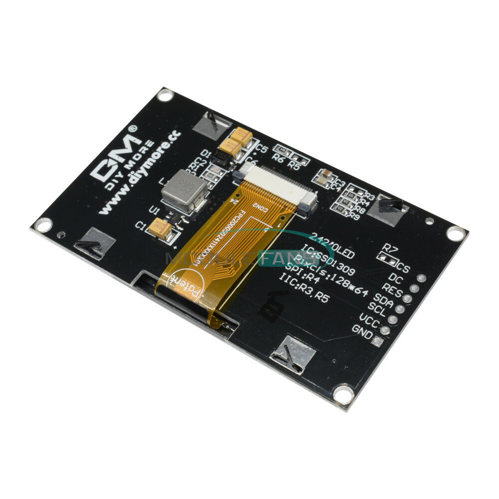 Yellow 2.42" inch 128X64 OLED Display Module SSD1309 SPI Serial FOR C51 STM32