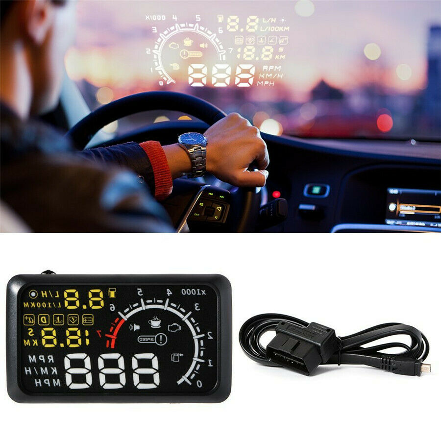1x 5.5'' LCD Vehicle Car Pickup HUD Head Up Display Over Speed Warning Universal