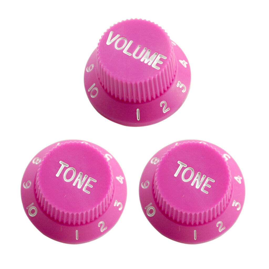 3pcs Bell Style Guitar Speed Knobs 1 Volume&2 Tone for ST SQ Guitar Pink