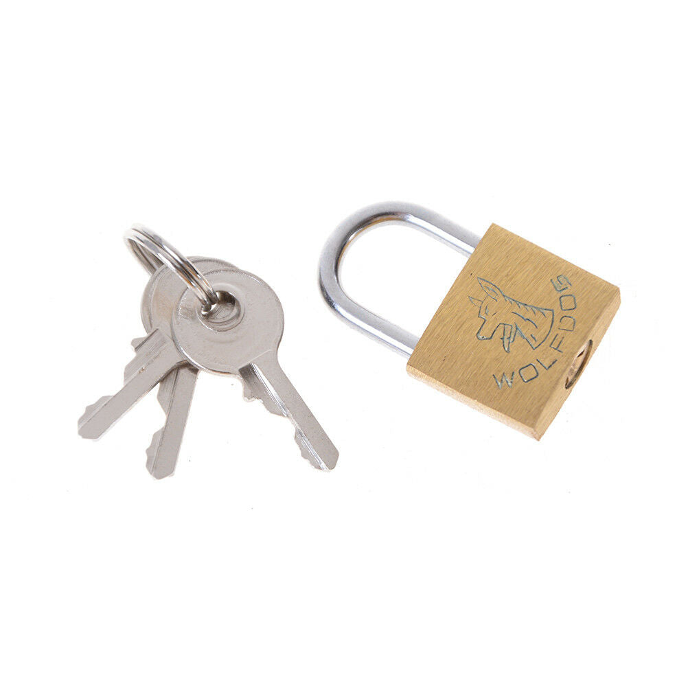 Brass Padlock Long Shackle Travel Luggage/Suitcase/Gate Lock Security 3 K_gu Pb