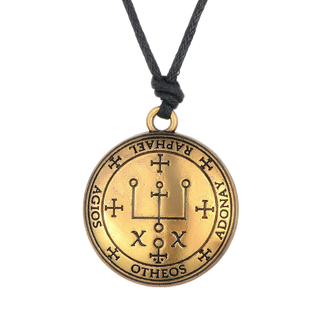 Talisman Viking Protection Pendant Sigil Archangel Raphael Black Nylon Rope