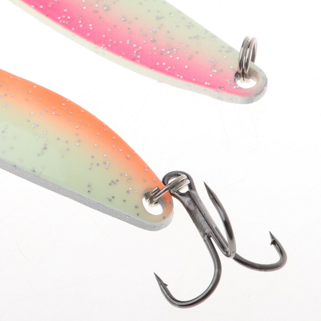 5 Pieces Double Color Noctilucent Iron Fishing Lure with Three Bold Hooks