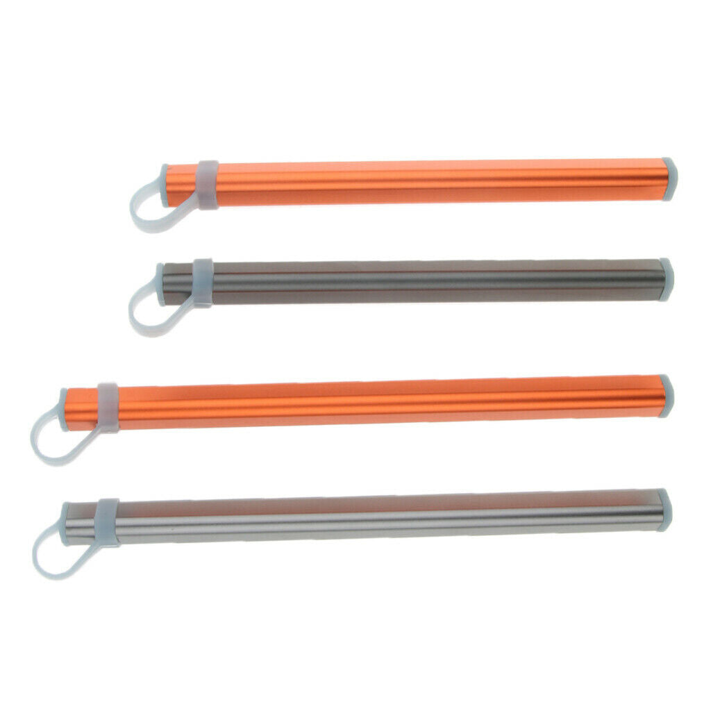 4pcs 9.6 inch Travel Chopsticks Storage Box Case Carrier Tube Pipe w/ Silicone