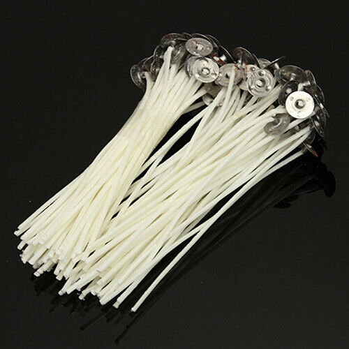 30 Pcs White Candle Wicks Cotton Core Waxed Wick with Sustainer Candle Making