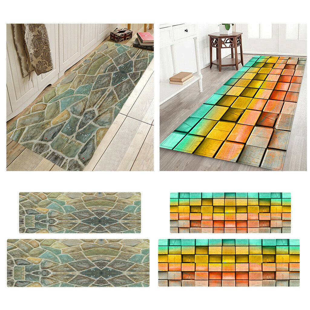 Living Room Floor Mat Carpet Bedroom Area Rug Runner Yellow 40 x 120cm