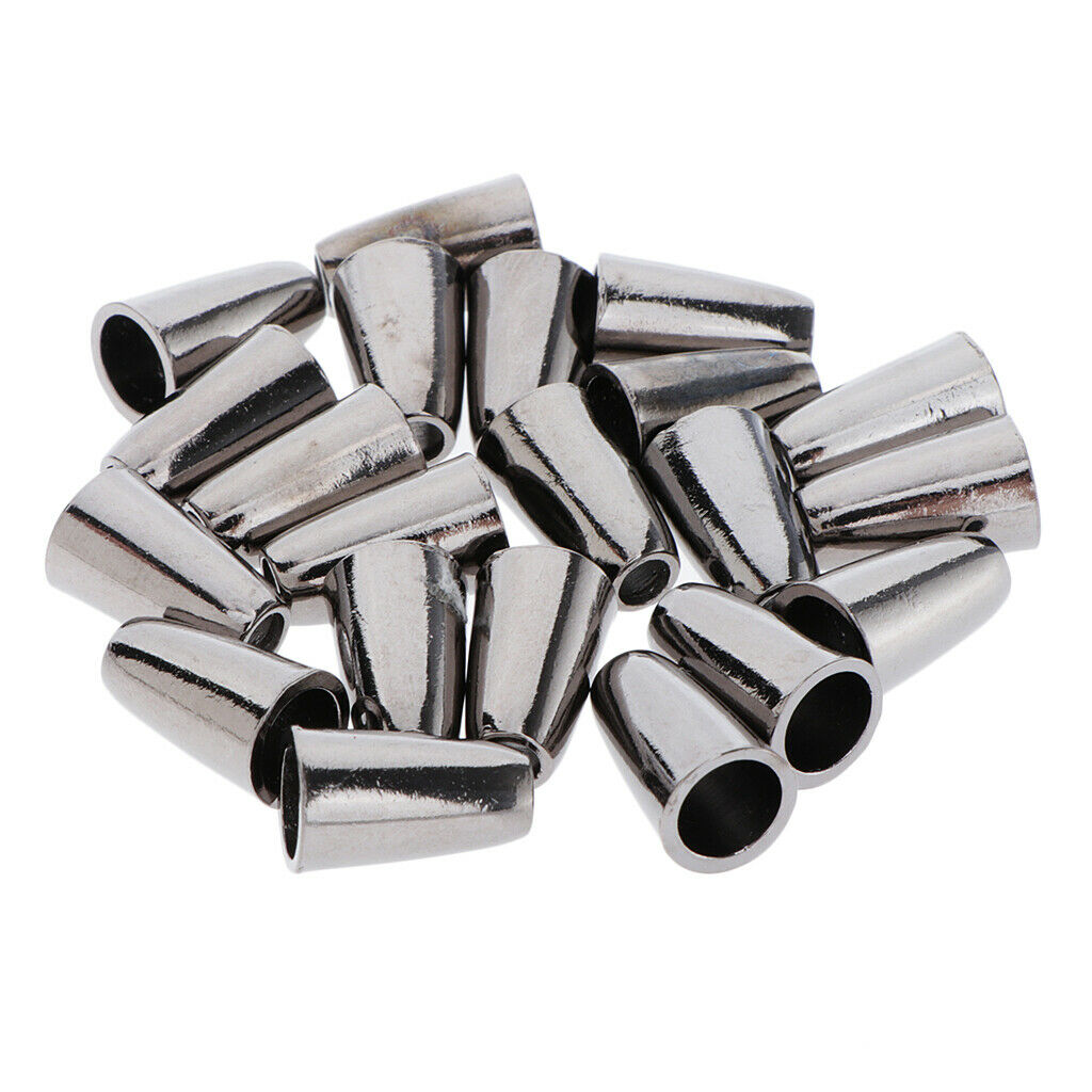 20x Metal Bell Stopper No Lid Cord Ends Lock Stopper Toggle Clip Black