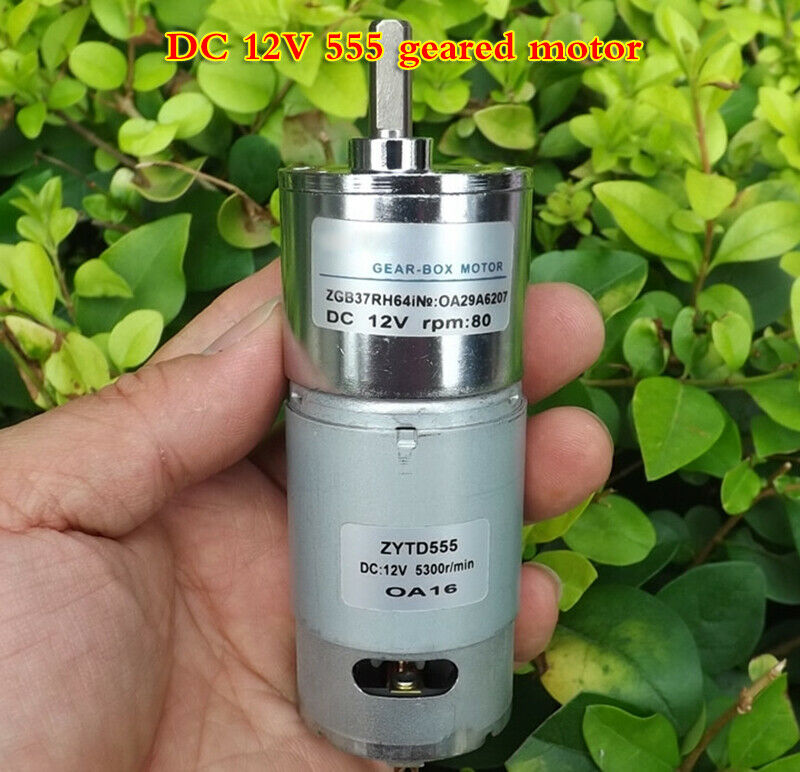 DC 12V 555Gear motor micro low speed forward and reverse adjustable speed 80rpm