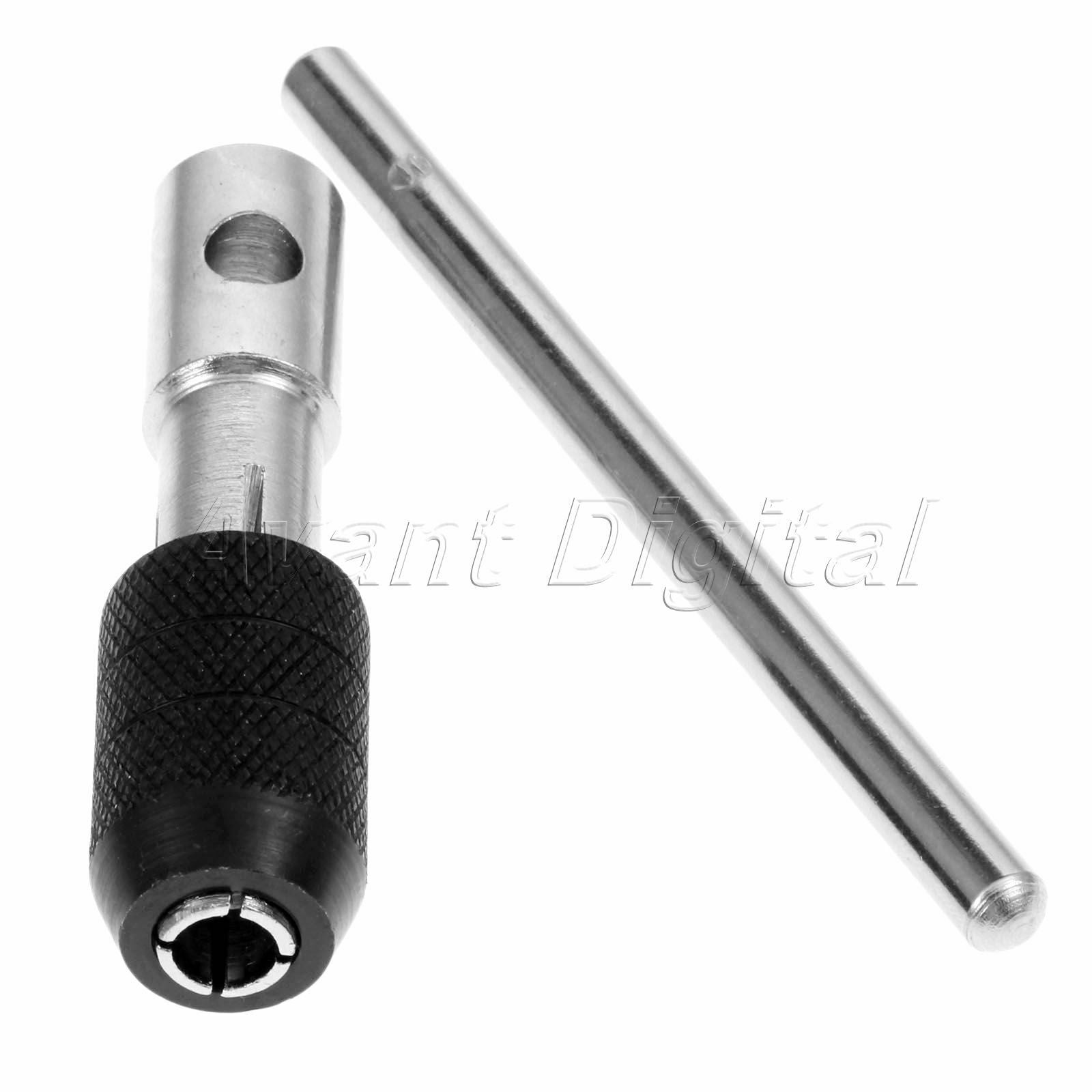 Stainless Steel Screw Tap Drill Bit Wrench Woodworking Hand Tool M6-M12 T Handle