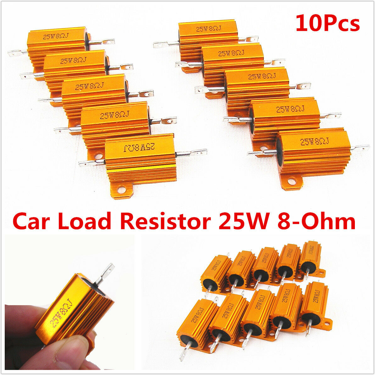 10Pcs Auto Car Load Resistor 25W 8-Ohm Fix LED Bulb Fast Flash Turn Signal Blink