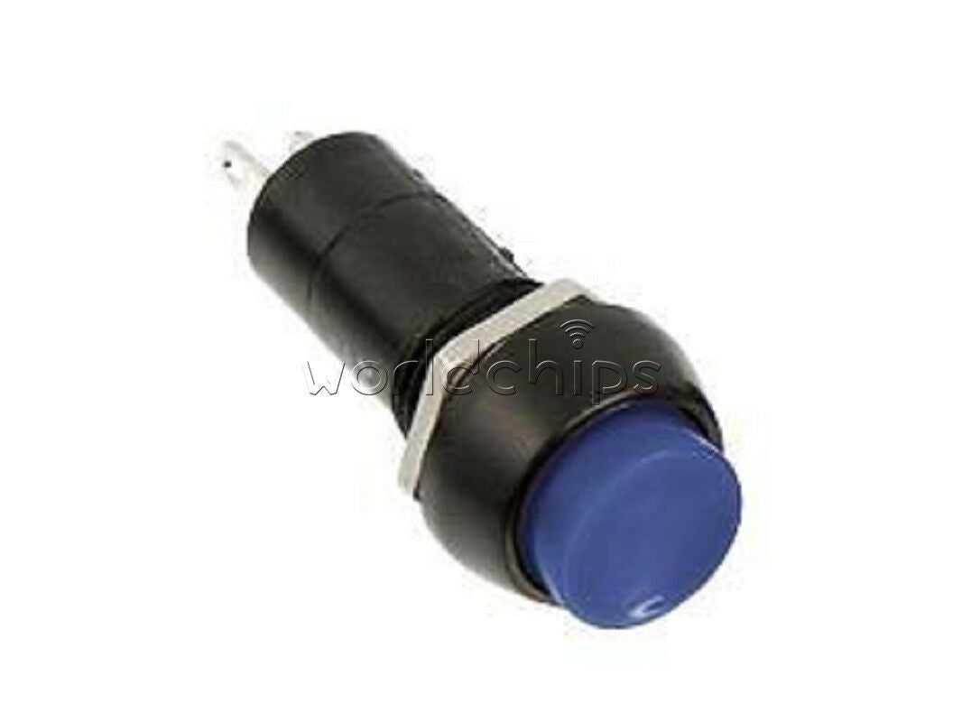 5PCS Blue Push Button Switch 12mm 250V 3A PBS-11B No Self-Lock ON/OFF Lock